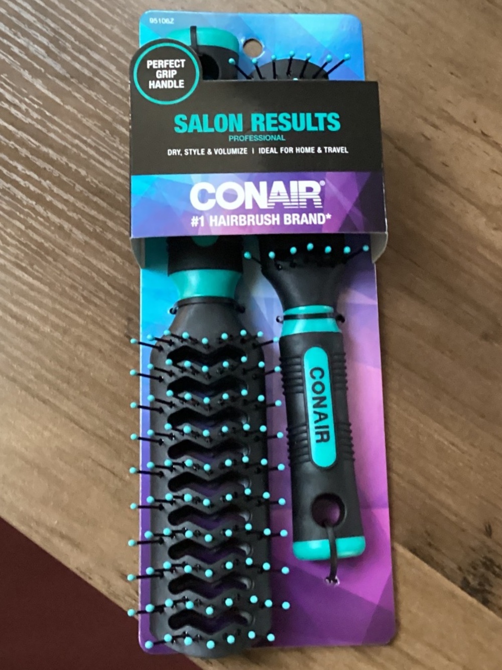 Conair hairbrush set in black and teal New